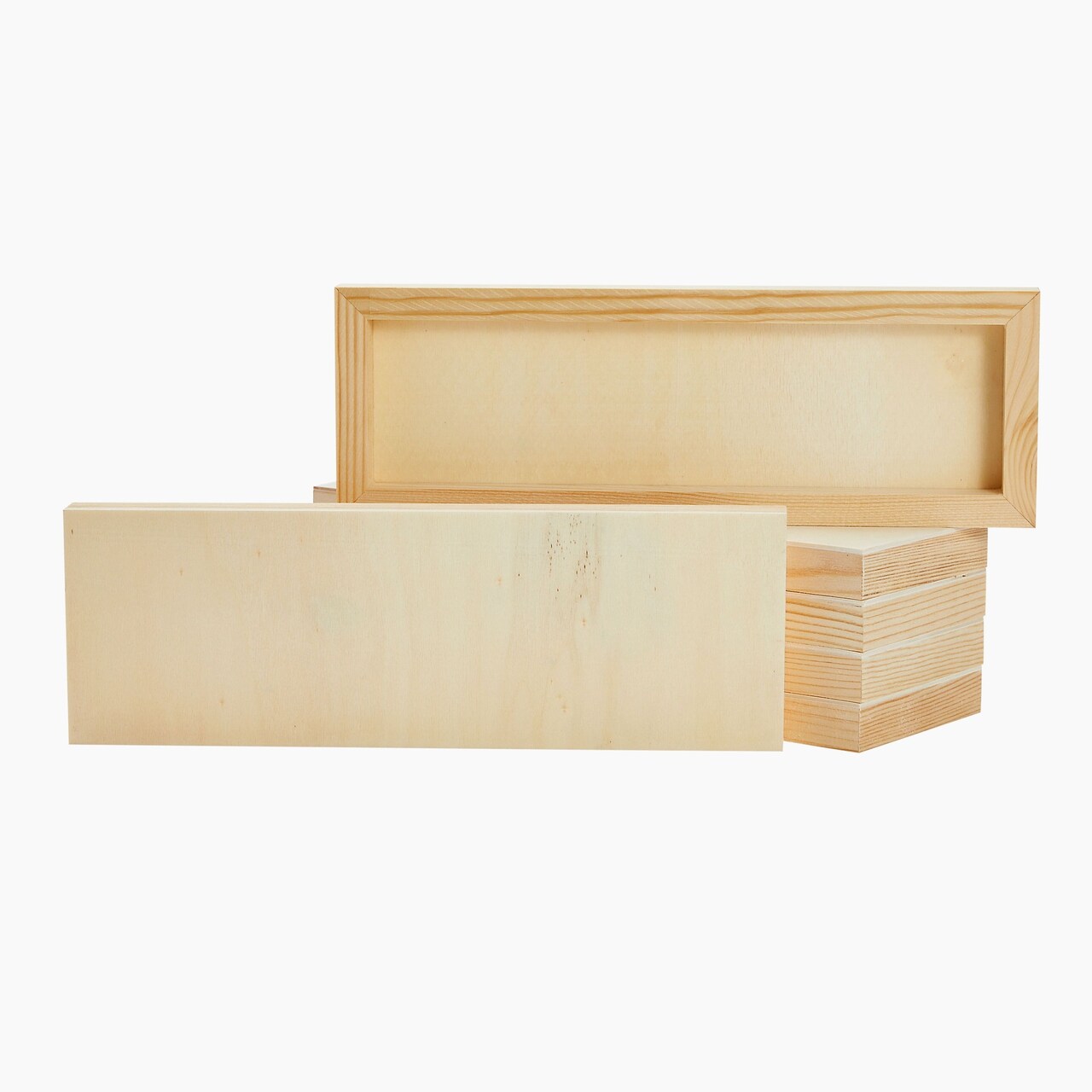 6 Pack Unfinished Wood Canvas Boards for Crafts, Wooden Panels for Painting (4 x 12 in)